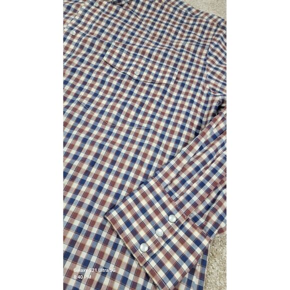 Wrangler Shirt Mens XXL Red Blue Plaid Western Pearl Snap Long Sleeve Cowboy - Picture 3 of 9
